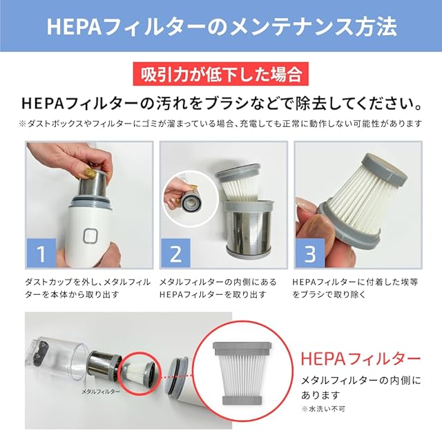 AIロボット ホワイト LED目表示 レイコップ ハンディクリーナー Mobi モビー 0.42kg軽量 11,000Pa 強力