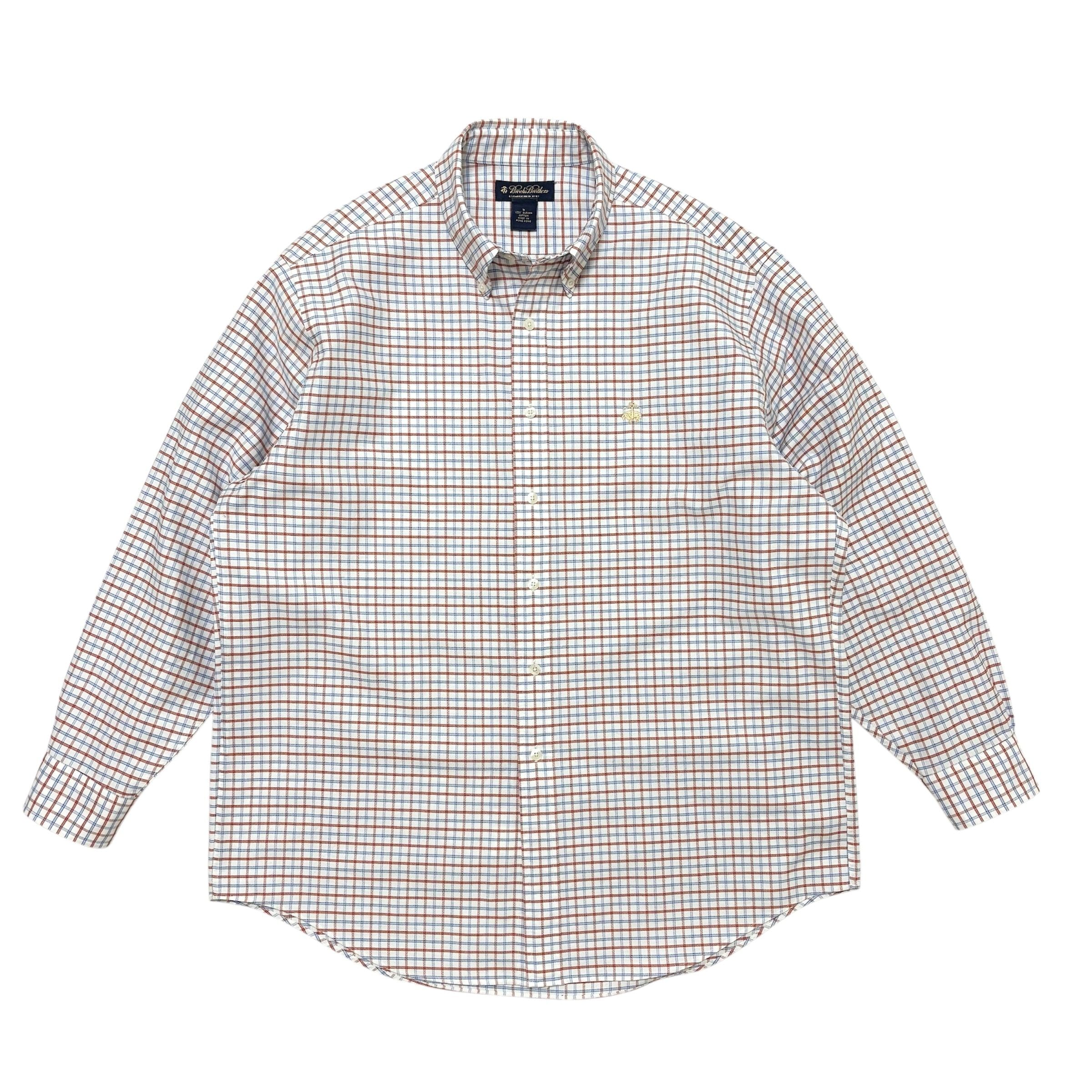 中古 ブルックスブラザーズ ESTABLISHED 1818 長袖 ボタンダウンシャツ クリーニング済み チェック柄 スピーマコットン メンズL
