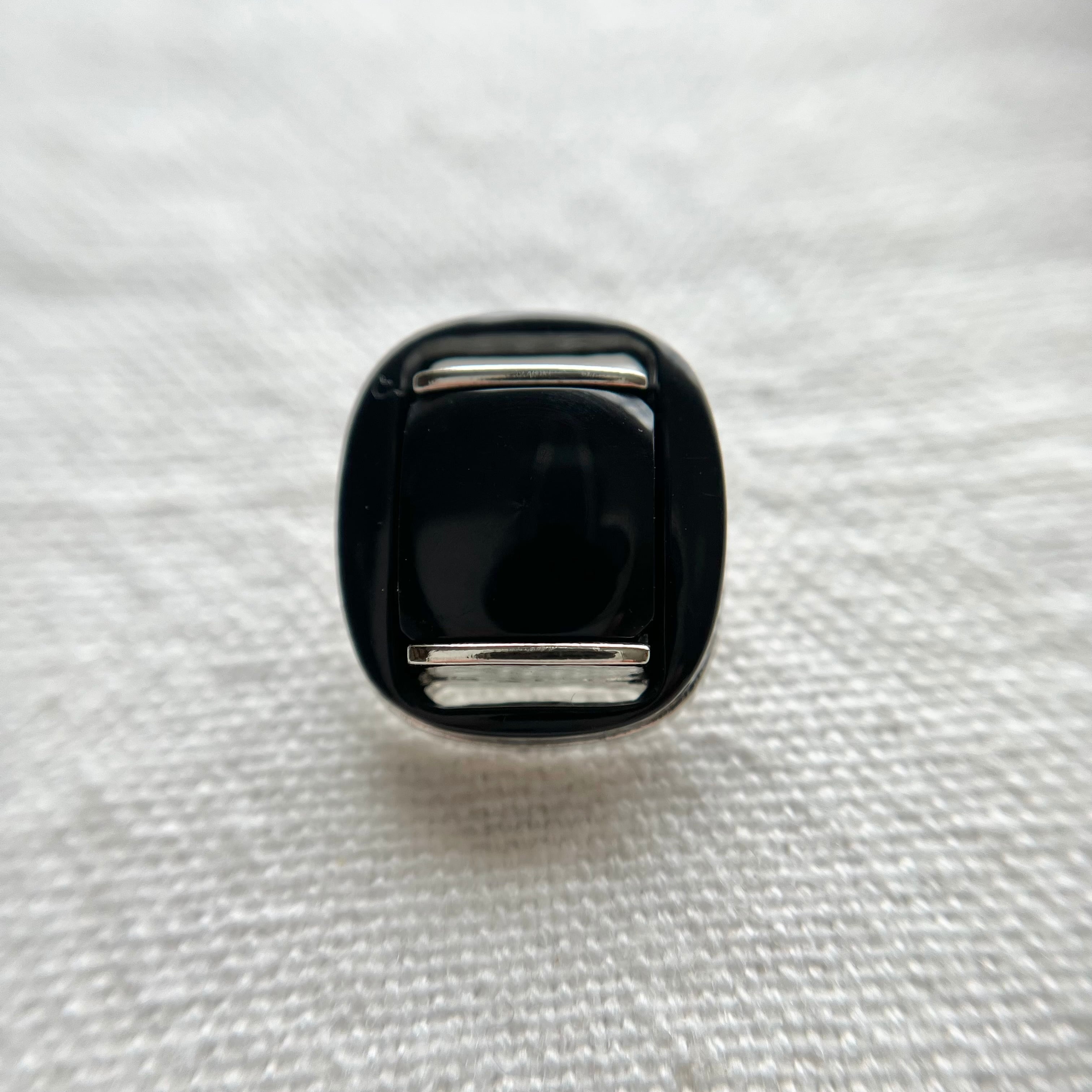 ●『2個セット』スクエア タイル調ブラック×シルバー 18㎜