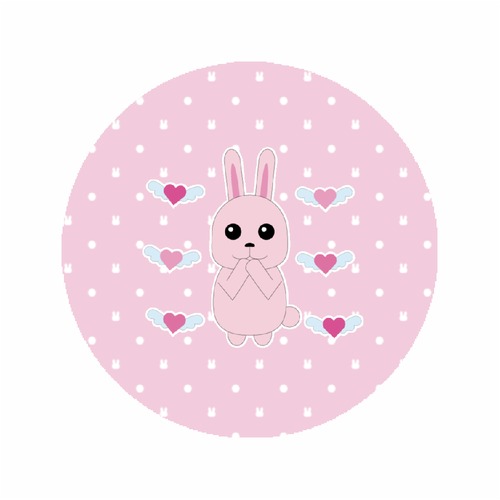うさぎのラブレター2(円形ライティングバッジA)