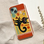 iPhoneケース 黒猫 クラリネット 音楽｜木管楽器 北欧レトロ CAT007