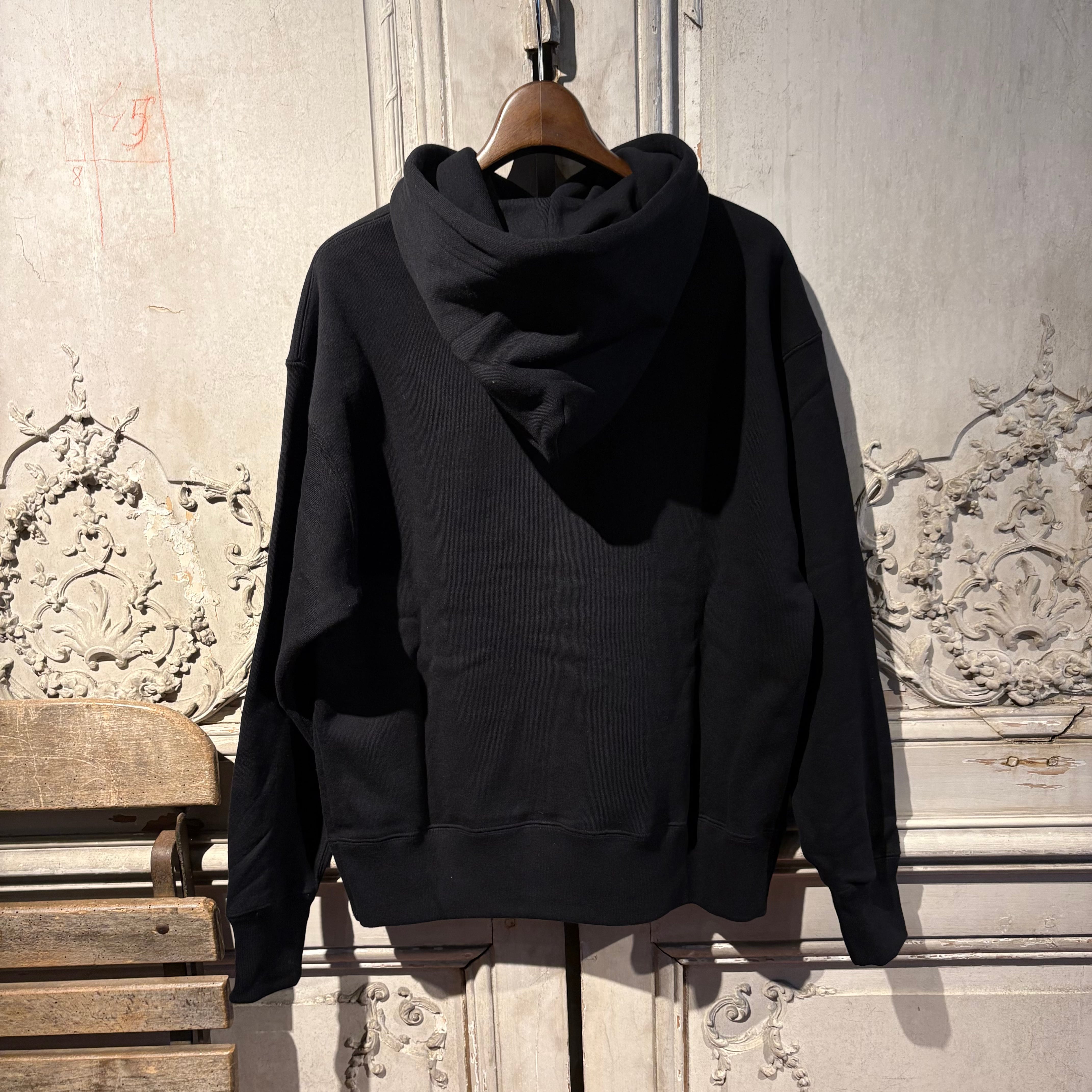 ◎HYKE ハイク スウェット パーカー 黒 後付け フード サイズ1 20AW