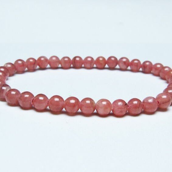 インカローズ ブレスレット 5mm ロードクロサイト ブレス 一点物 メール便可 [M便 1/10] 111-46672