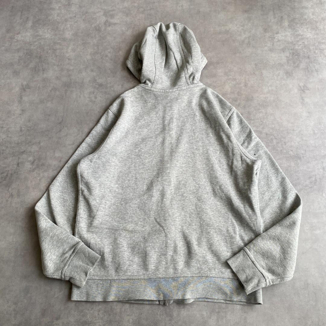 【入手困難‼︎】NIKE刺繍 スウォッシュ フルジップ パーカー C394 NIKE ナイキ スウォッシュ 刺繍ワンポイント グレー ジップパーカー