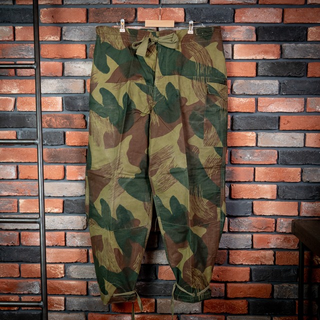 【DEADSTOCK】50's Belgian Army Brushstroke Camouflage Trousers 実物 ベルギー軍 50年代 ブラッシュストロークカモ オーバーパンツ 希少 レア No.7