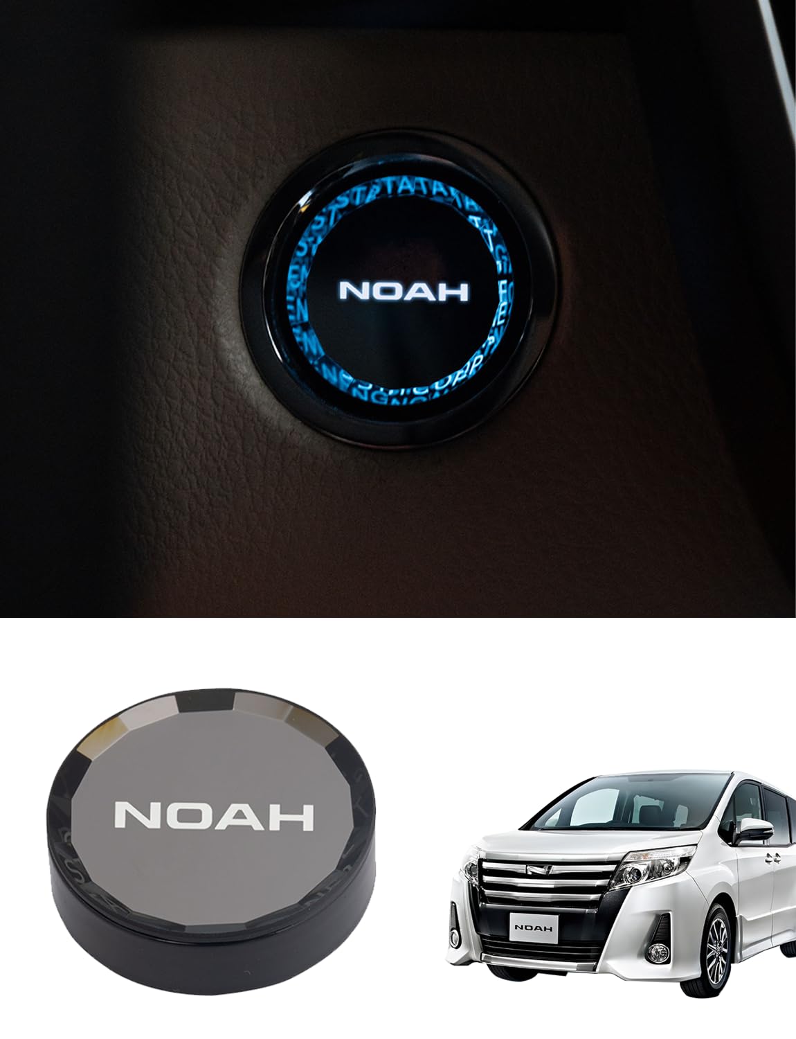 Haoshilianfa NOAH ノア 80系 クリスタル表面処理 エンジン スタートカバー スタートボタンカバー スイッチカバー スタートリング ストップカバー 水晶風専用設計内装パーツ 純正交換