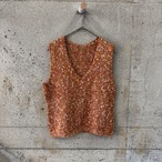 Orange glitter knit vest
