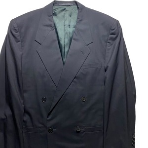 vintage GIANNI VERSACE black gabardine double breasted suits set-up