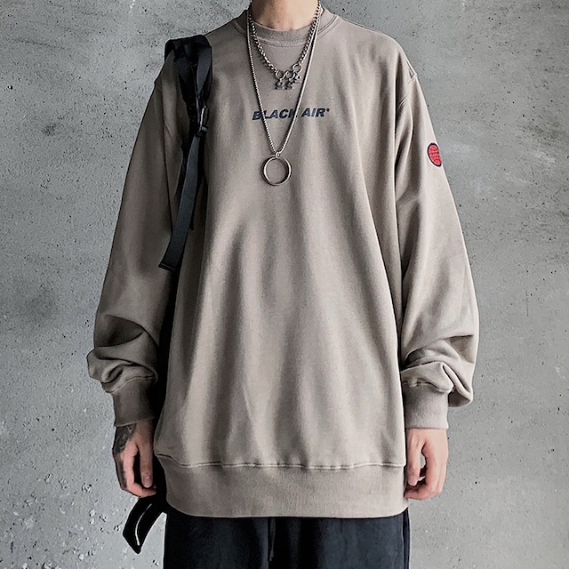 病みカッコイイ メンズファッション ストリートファッション ヒップホップ 個性的 裏原 スタイルプリントラウンドネックセーター ルーズカジュアルシャツ ストリート かわいい Oネック メンズファッション 病みカッコイイ