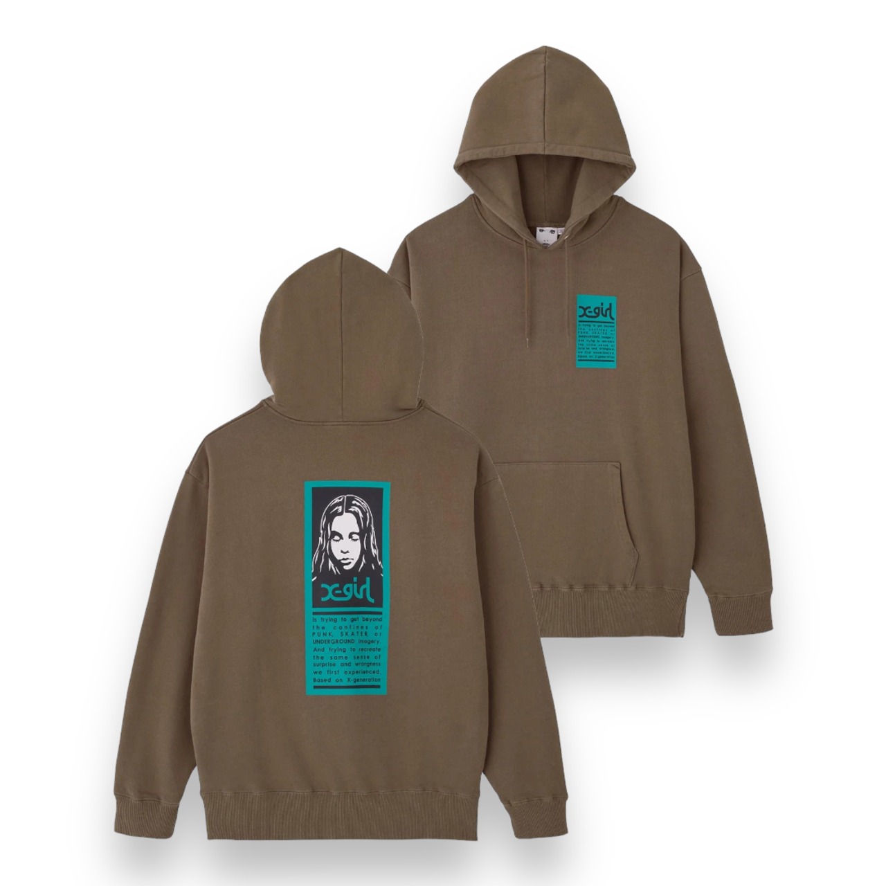 【X-girl】WORDS FACE SWEAT HOODIE  【エックスガール】