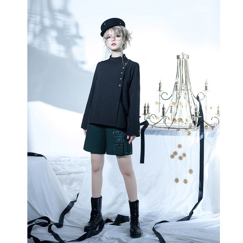 Princess Chronicles シリーズ レトロ シャツ トップス 男女兼用 メンズファッション レトロ 可愛い ブラック 黒い Elegant