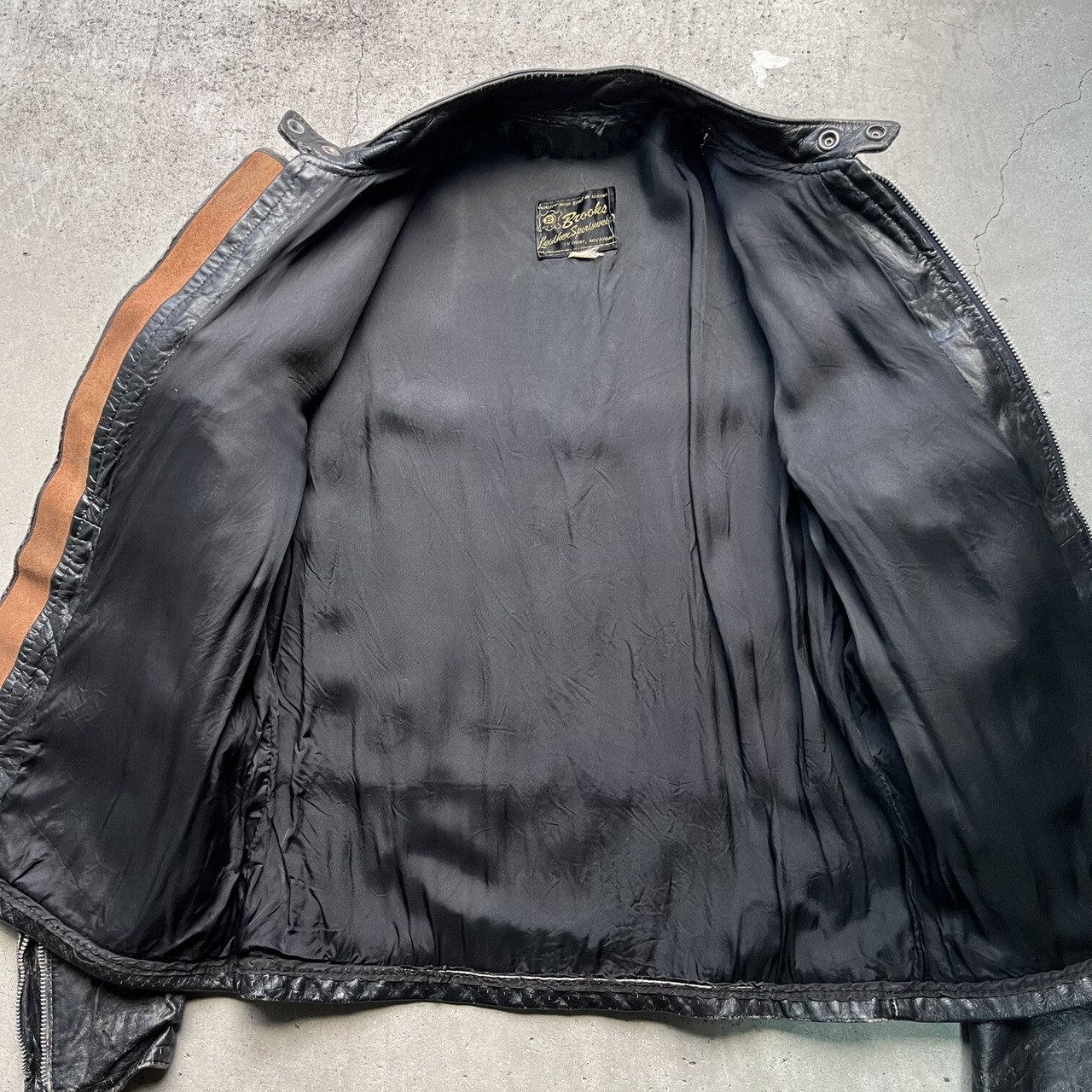 60年代 BROOKS ブルックス シングルライダースジャケット レザー 