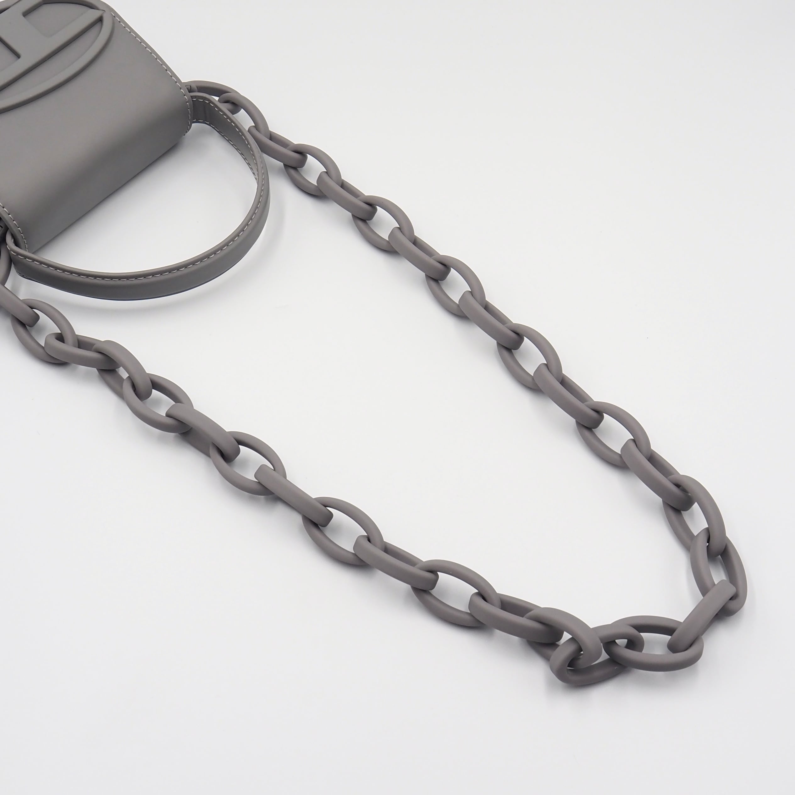 DIESEL 1DR XS ショルダーバッグ レザー グレー ディーゼル 付属品付き