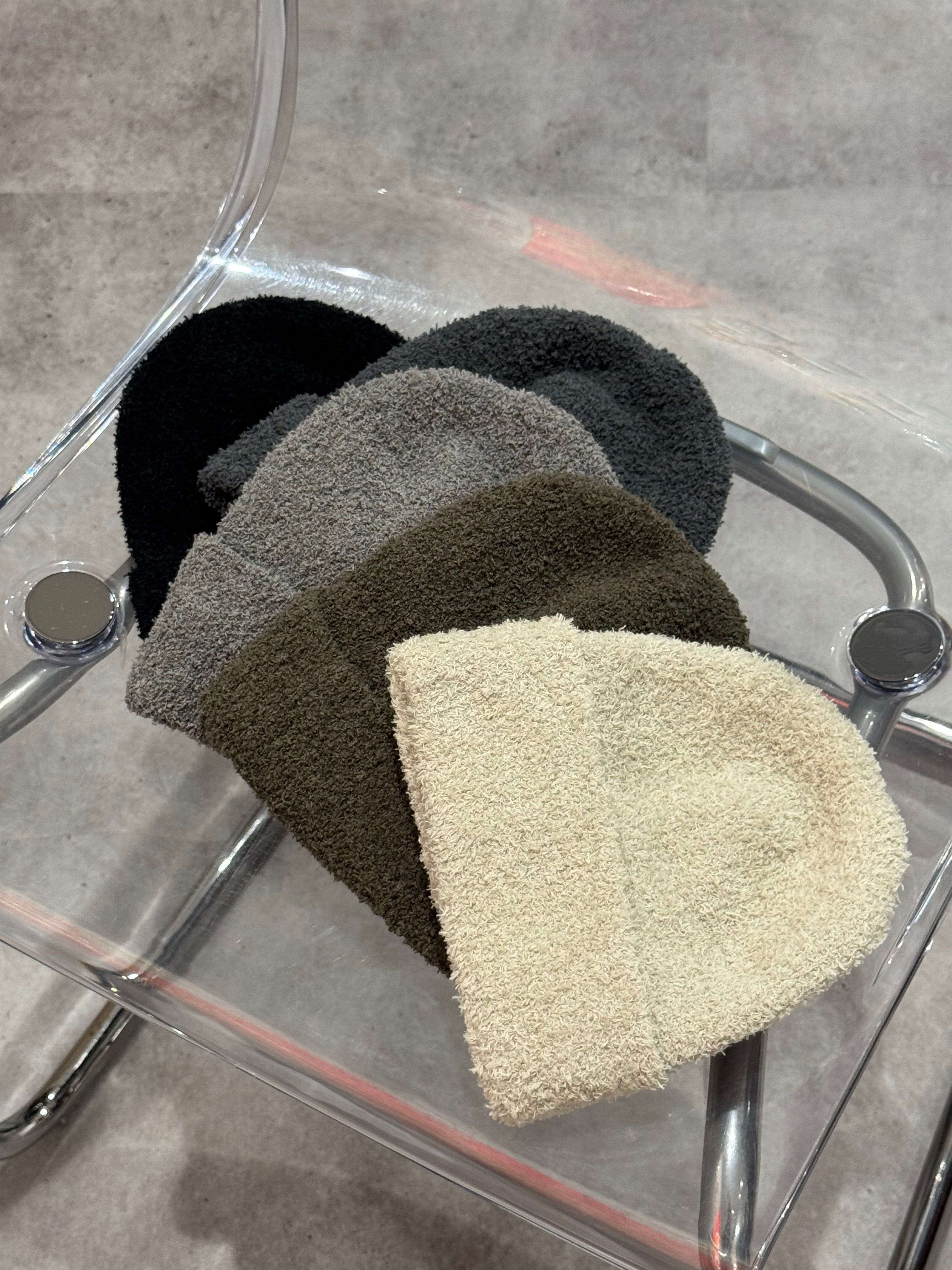 fuzzy knit beanie
