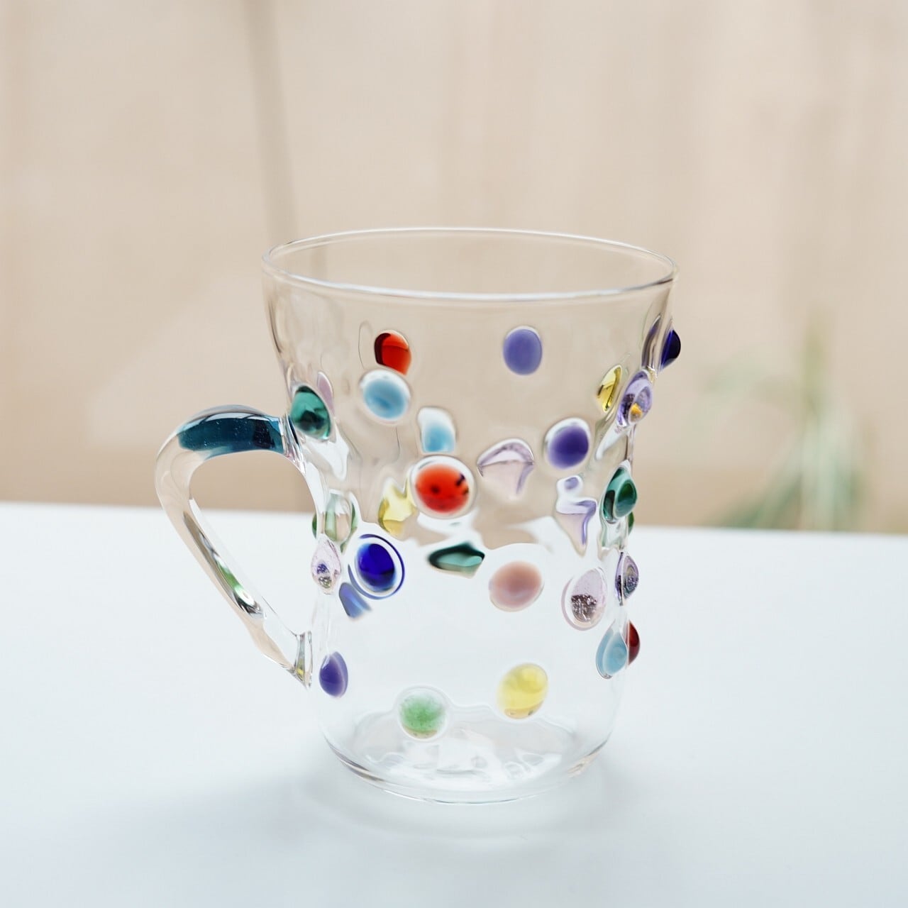 竹川久仁子】耐熱ガラス ドットマグカップ T-25-G | ろにせら