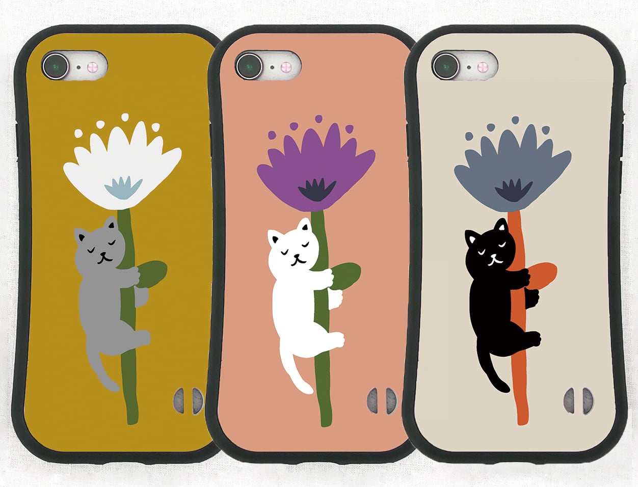 耐衝撃iPhoneケース【一輪ねこ】