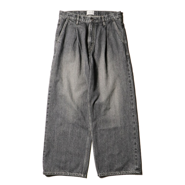 【LAST1】Selvedge wide jeans - Vintage wash / Black