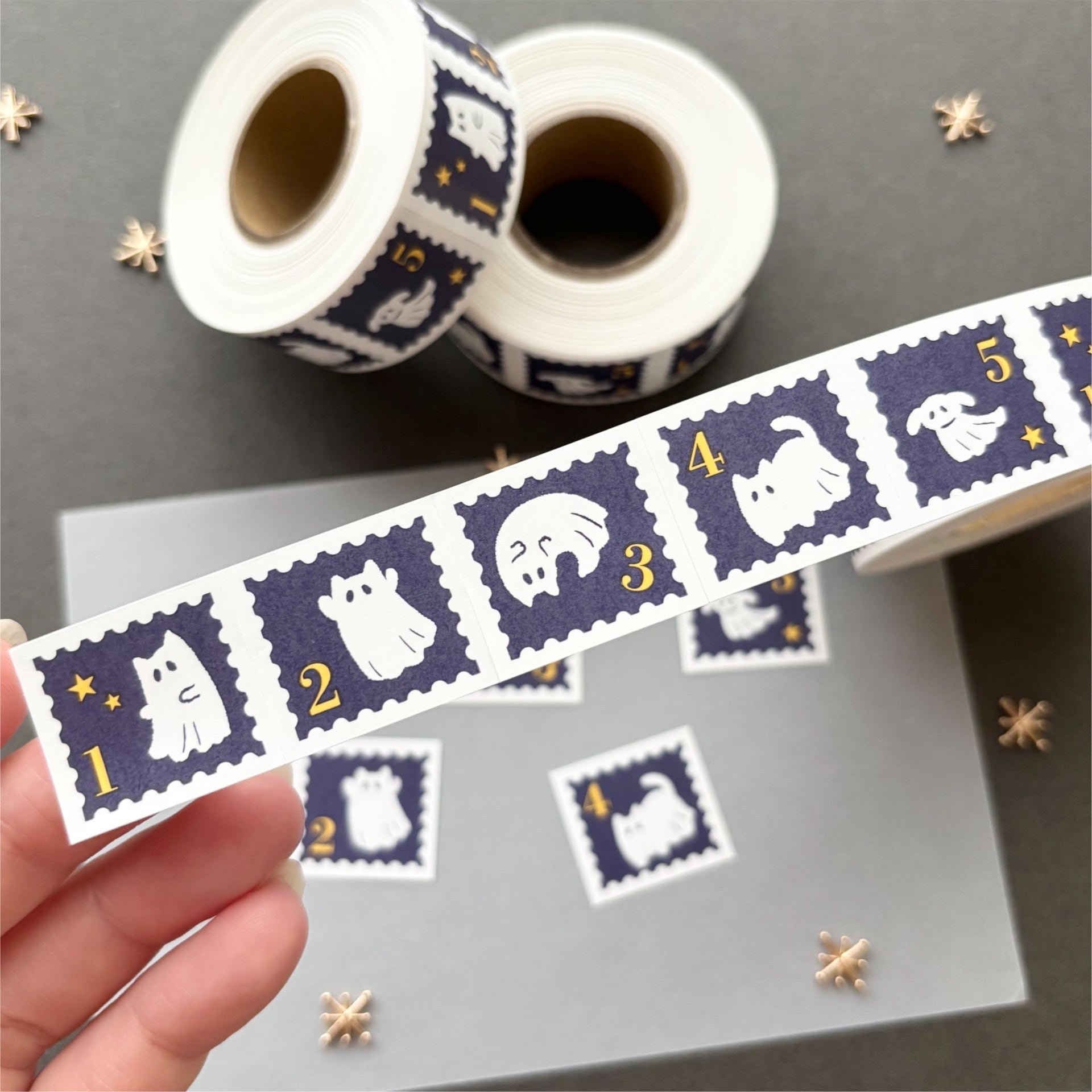 ケースなし】GHOST CATS ラベラー風シール | nemunoki paper item