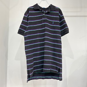 【USED】POLO Ralph Lauren ラルフローレン 鹿の子 ポロシャツ ブラック ボーダー M