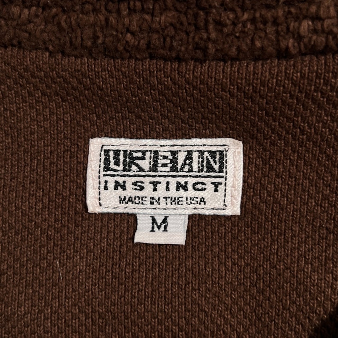USA製 URBAN INSTINCT アーバン インスティンクト パイル地 開襟 長袖シャツ サイズ M /ダークブラウン系 アメリカ製 ビンテージ
