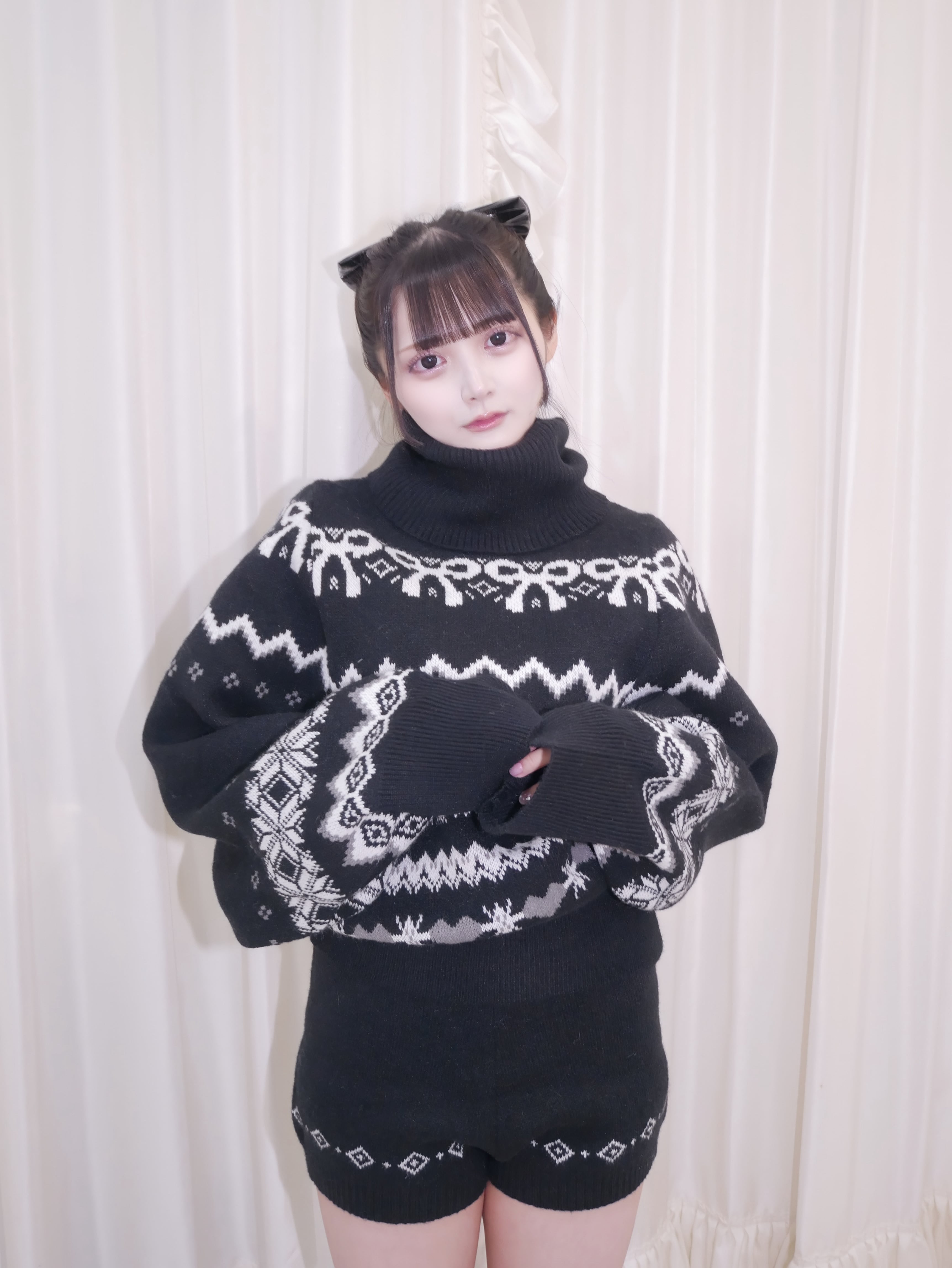 ribbon nordic knit set up