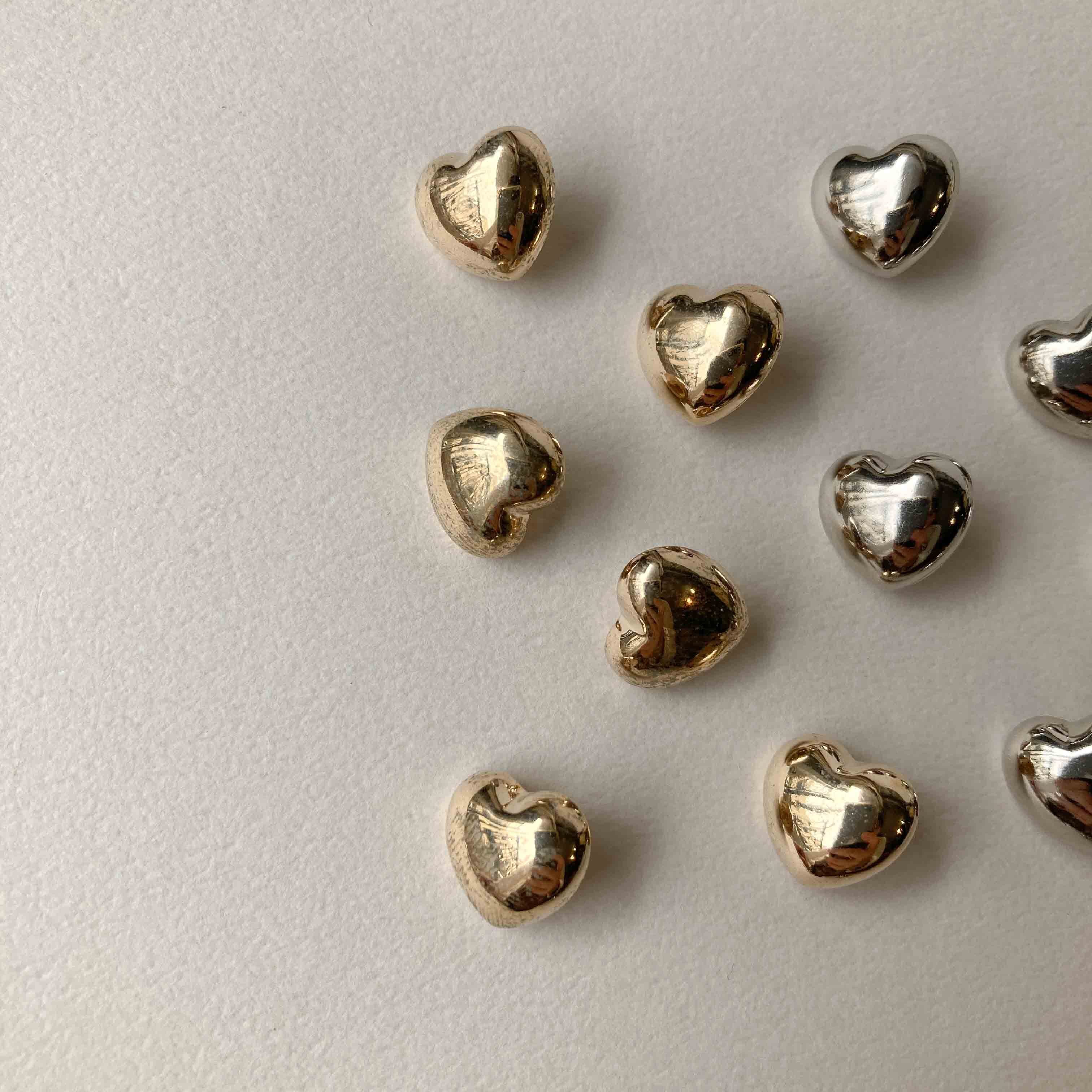ぷっくりツヤハートボタン（12mm） | Dua-アクセサリーパーツショップ