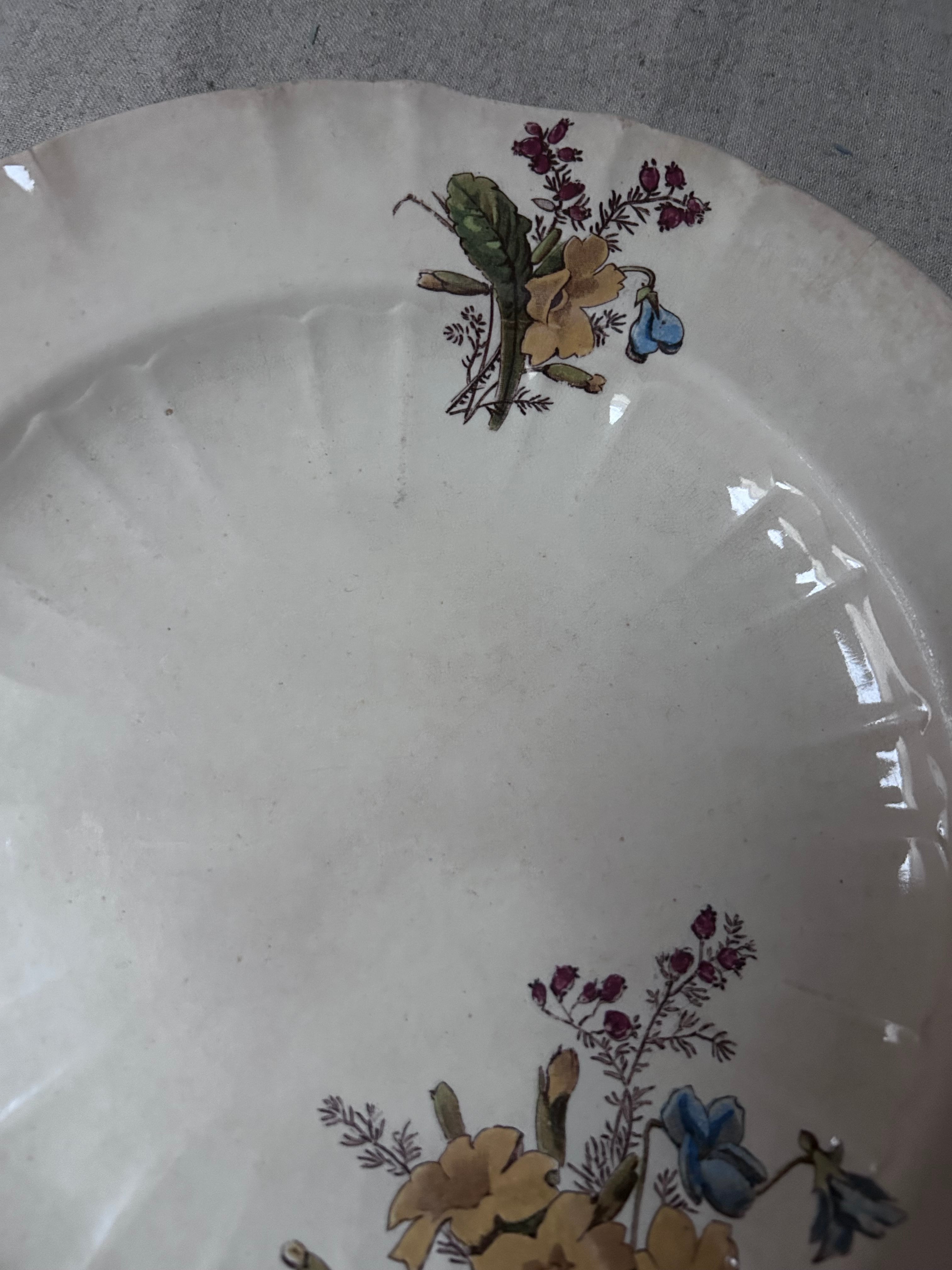 イギリスアンティーク】 セピアに枯れた Minton（ミントン） 平皿