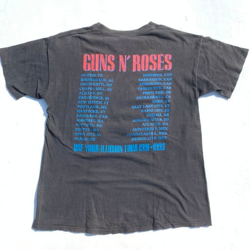 90's GUNS N' ROSES ガンズ＆ローゼス USE YOUR ILLUSION TOUR Tシャツ