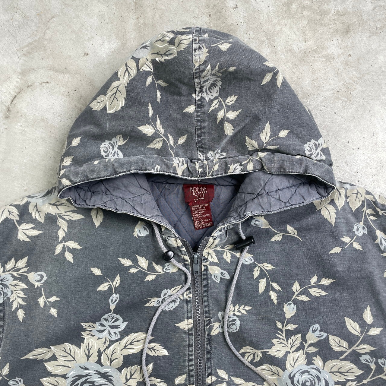 90年代 NORTHERN STYLE コットンパーカー フラワーパターンジャケット 