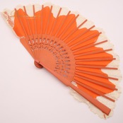 フラメンコ 小物 Abanico Español 33cm アバニコ オレンジ系 ホワイト系 レース 扇子 せんす 白 柄 模様 小道具 ダンス小物 華やか 練習 レッスン 舞台 発表会 イベント ダンス ステージ フラメンコ小物 明るい 鮮やか おしゃれ