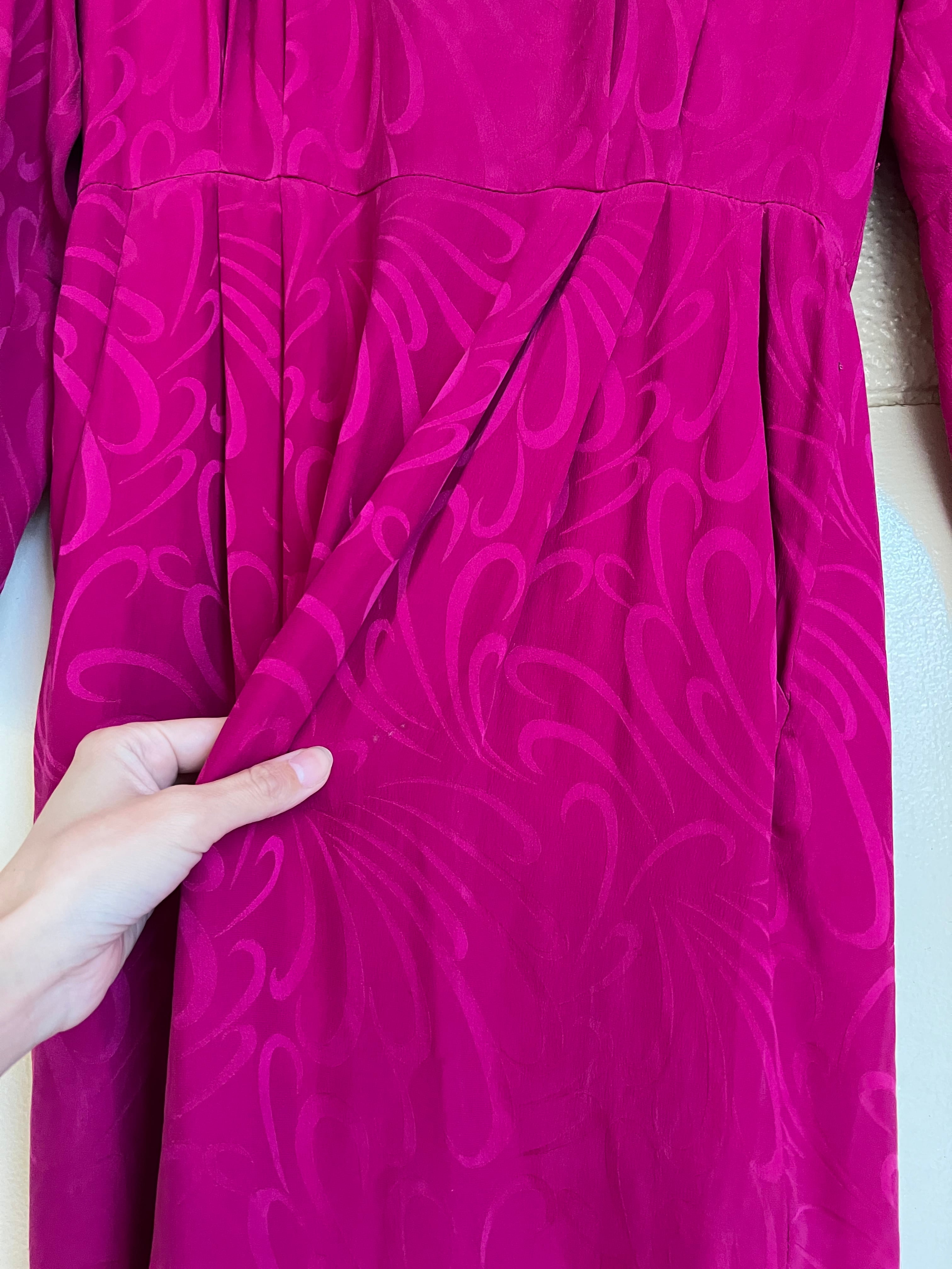 80s violet pink silk dress ( ヴィンテージ バイオレット 80s violet pink silk dress ( ヴィンテージ バイオレット