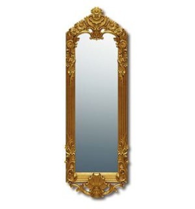 鏡 ミラー 金 ゴールド 29cm×96cm ゴージャス  アンティーク調  掛け鏡 お洒落 インテリア 壁掛け鏡 ウォールミラー