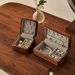 コンパクト ジュエリーボックス 木製 ネックレス ピアス イヤリング リング アクセサリーケース 小物収納