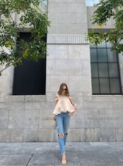 balloon tops pink beige