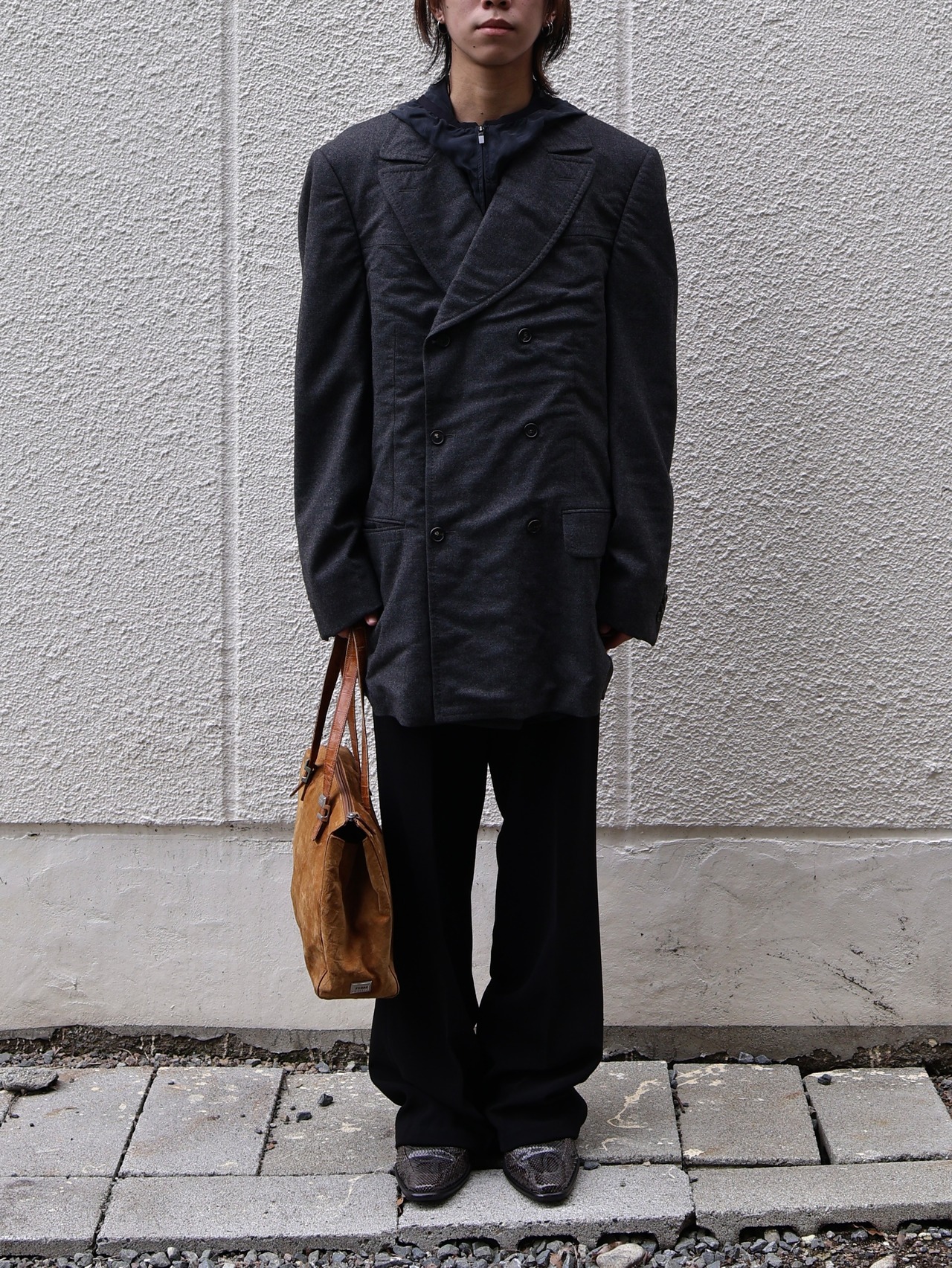 【gianfranco ferre】coloring suede leather bag