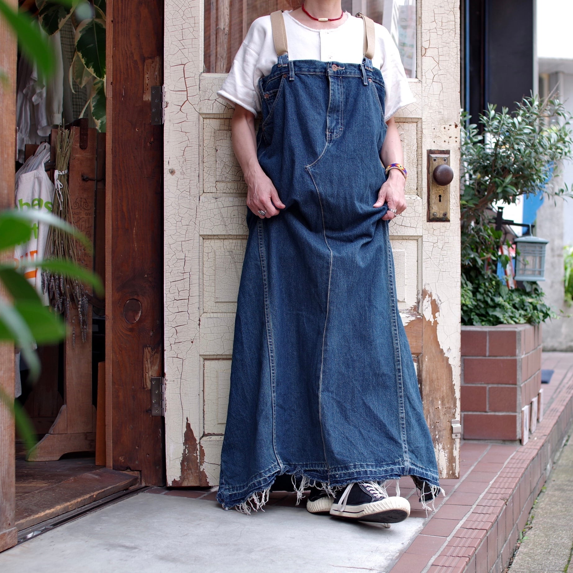 Re make Denim Long Skirt / リメイク デニム ロングスカート   古着