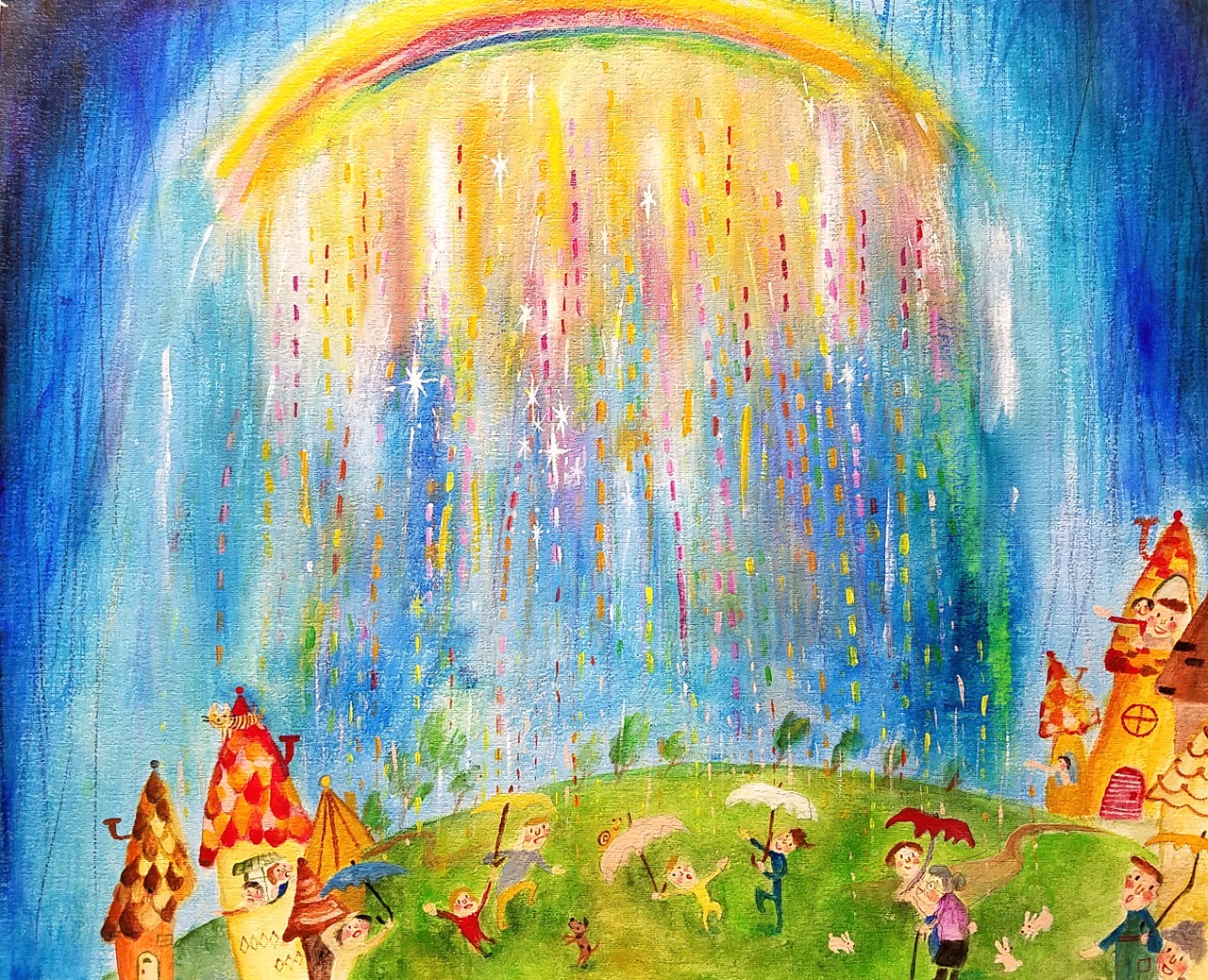 絵(原画)【 雨キラキラ 】+2027カレンダー