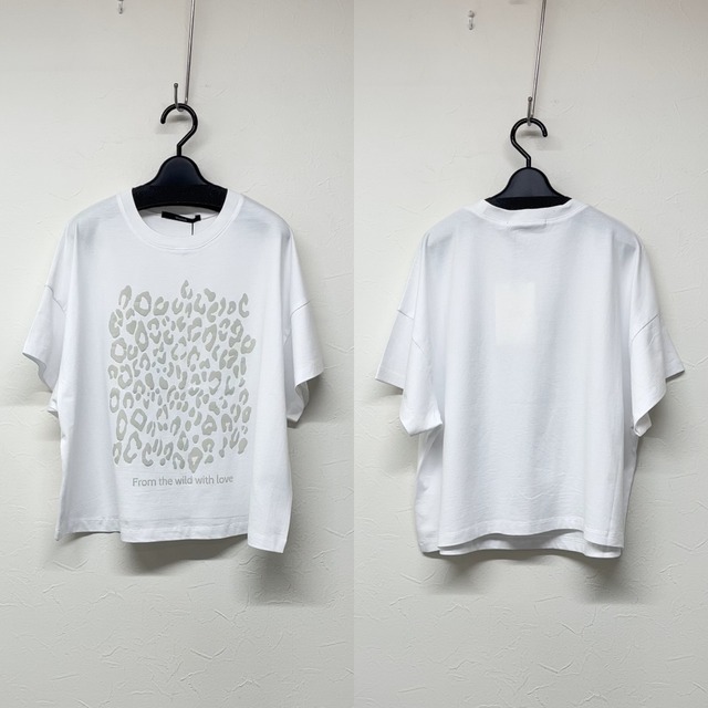 【Munich／ミューニック】レオパードプリントTシャツ（ホワイト）