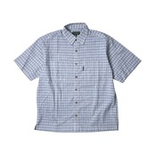 TARAS BOULBA タラスブルバ シアサッカー チェック柄 半袖シャツ L/ブルー ホワイト
