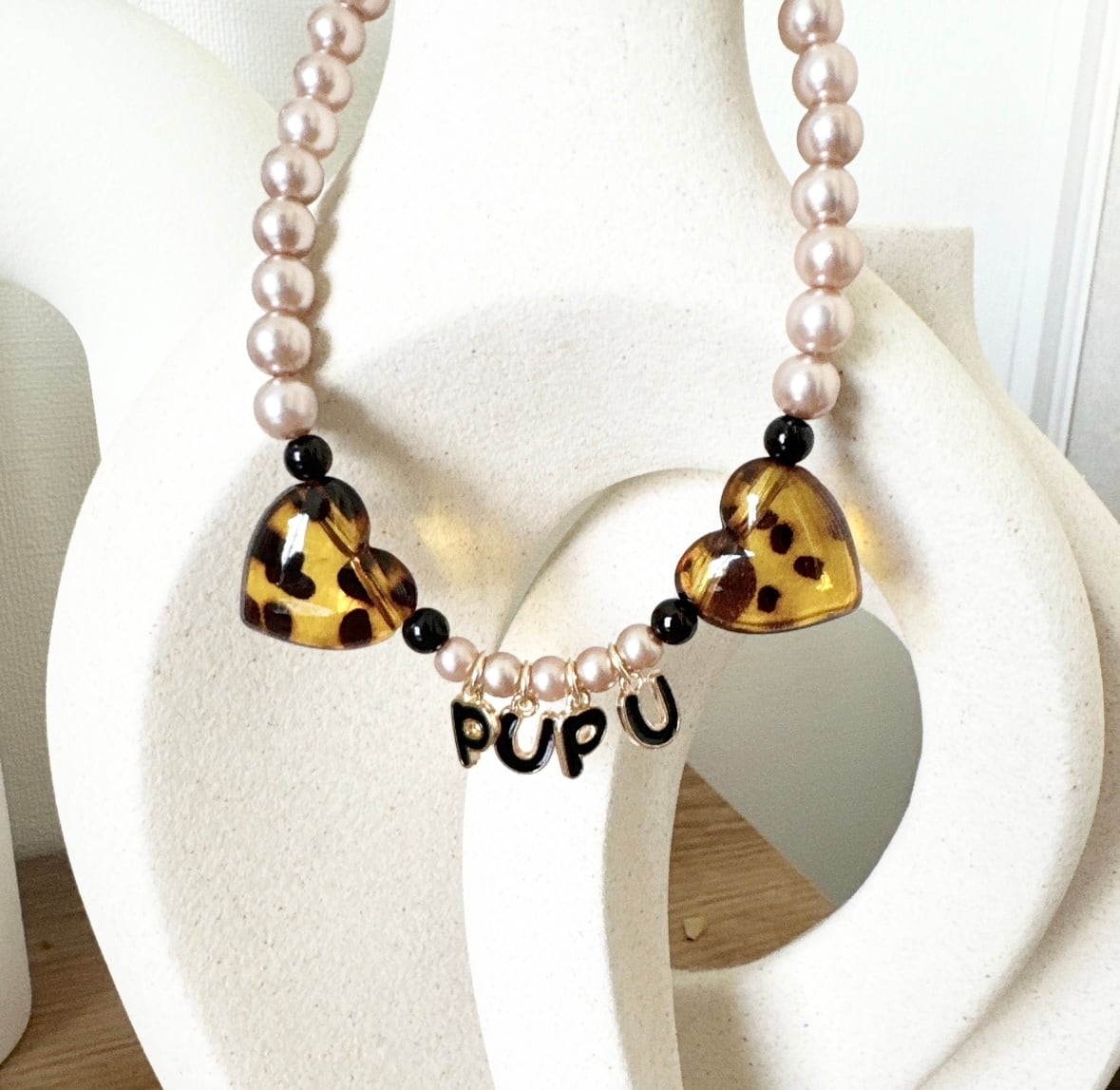 レオパードハートベッコウお名前ネックレス