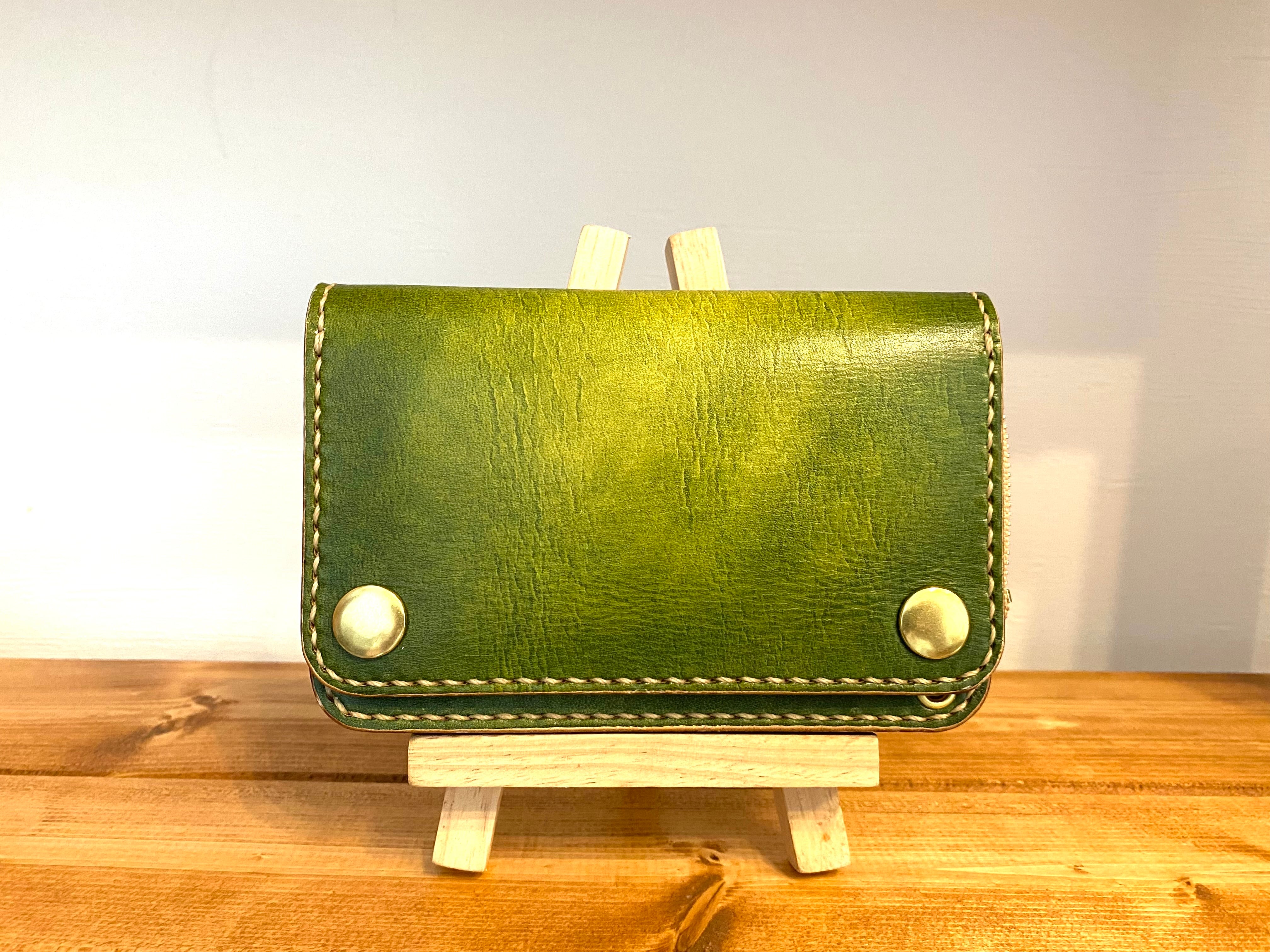 トラッカーウォレット ショート グリーン 緑 財布 | ashitae