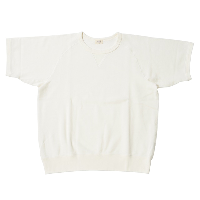 ※アウトレット品 Men's 鹿の子裏毛半袖ｽｳｪｯﾄｼｬﾂ White 5サイズ №52