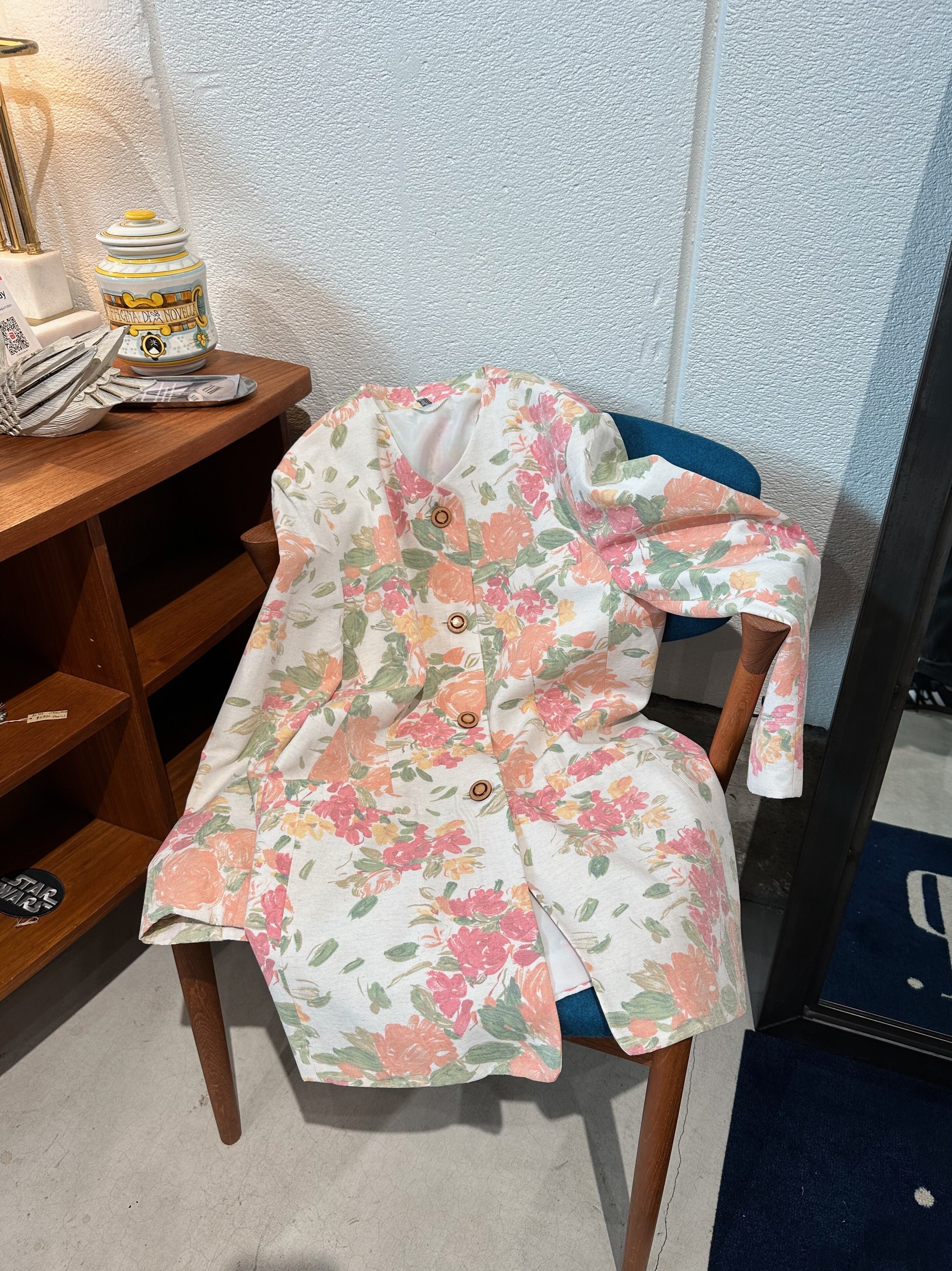 (OT802)Flower Pattern rayon jacket made in Germany