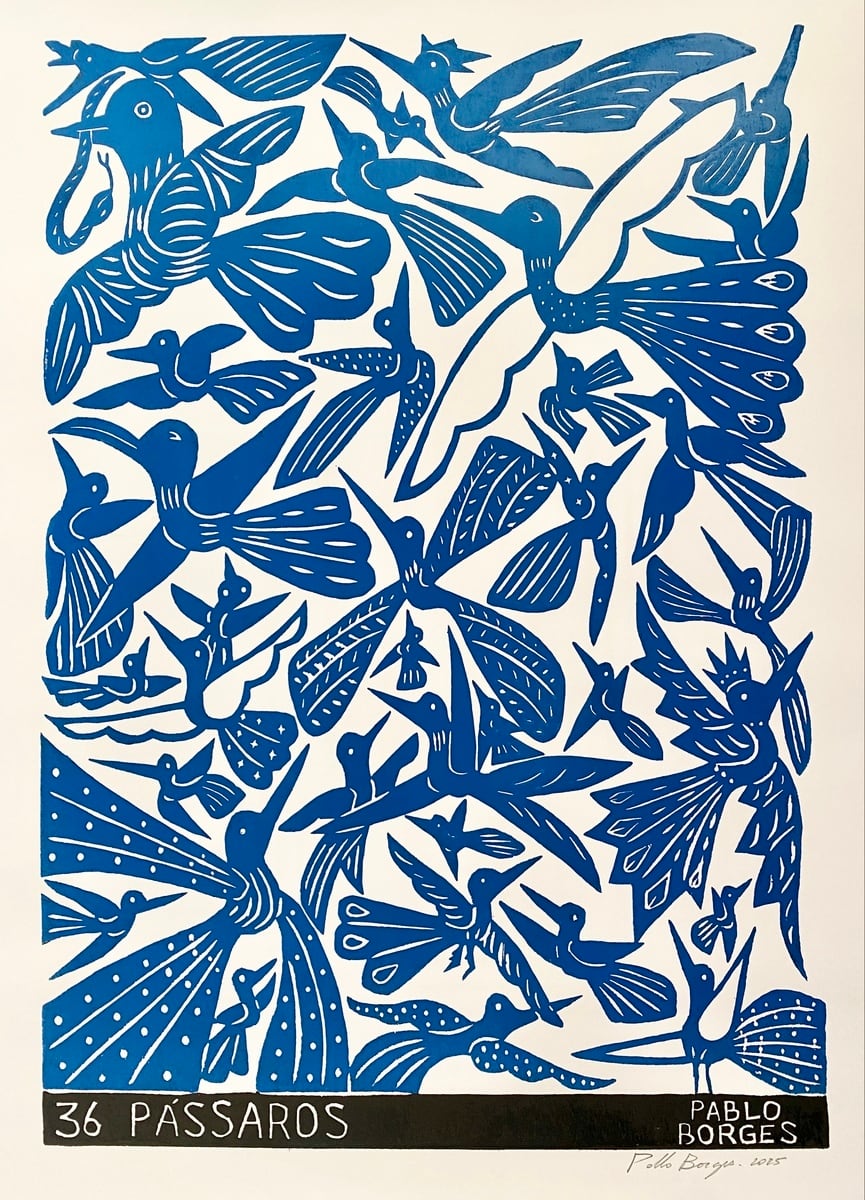 PABLO BORGES パブロ・ボルジェス 木版画 L 【36 PASSAROS】