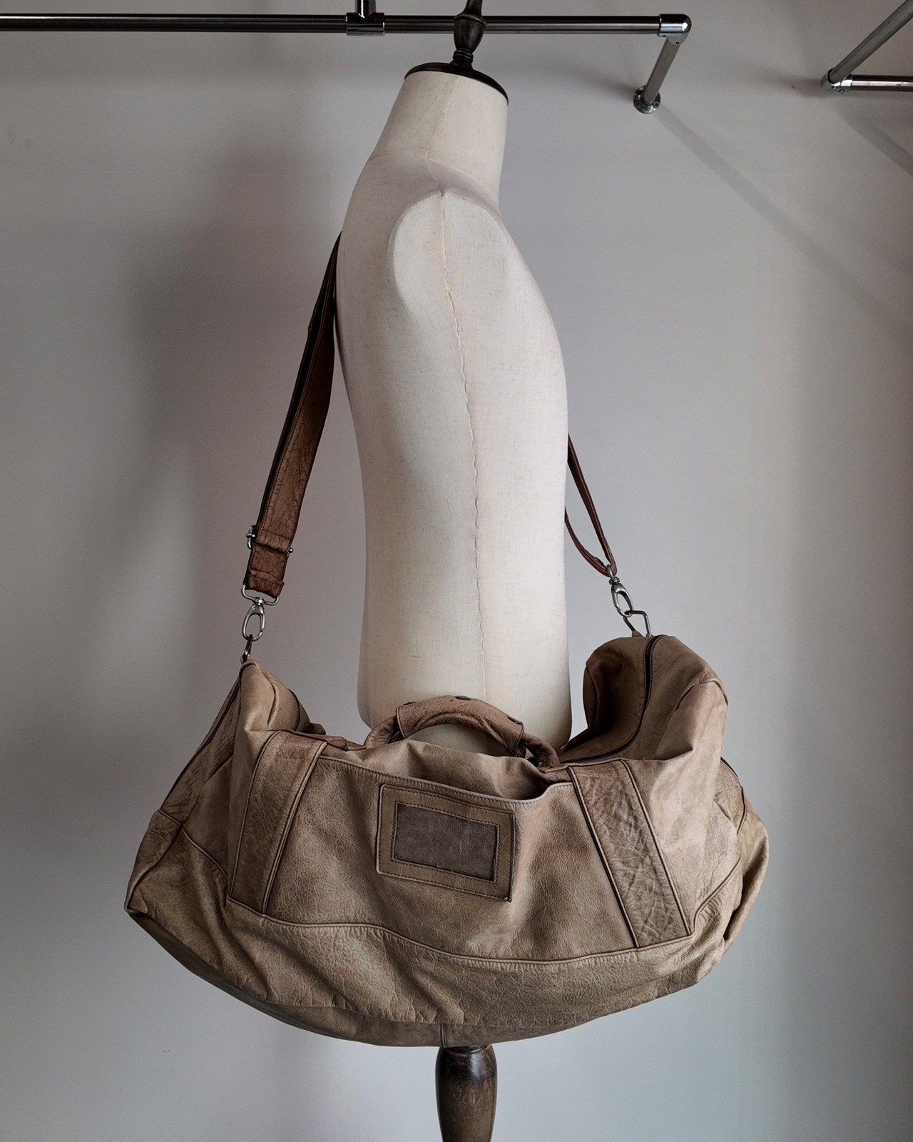 【Maison Martin Margiela】distressed leather duffle bag