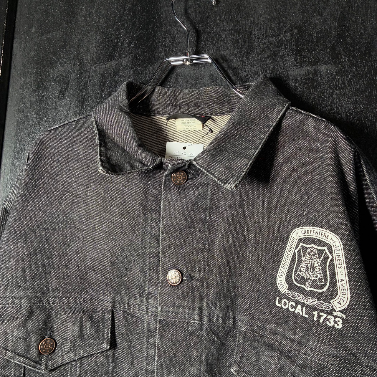 UNION LINE × CARPENTERS スカルバックプリント ブラックデニムジャケット USA製