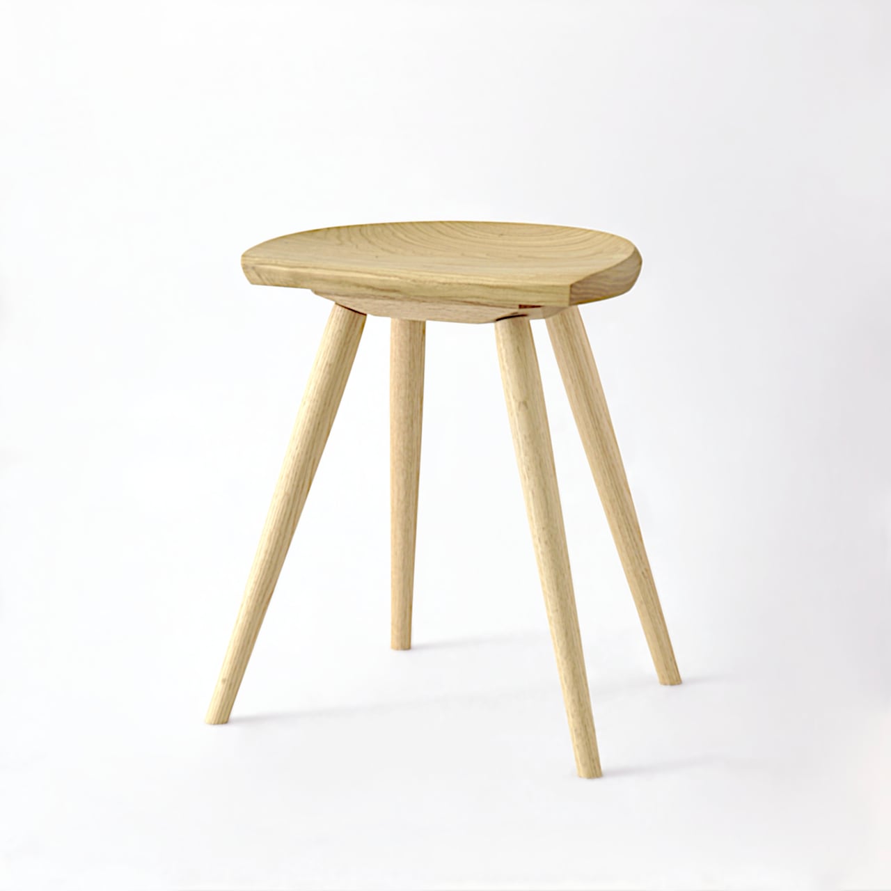 ムーンスツール挽脚 クリ Moon stool - Chestnut | 飛騨高山 家具工房