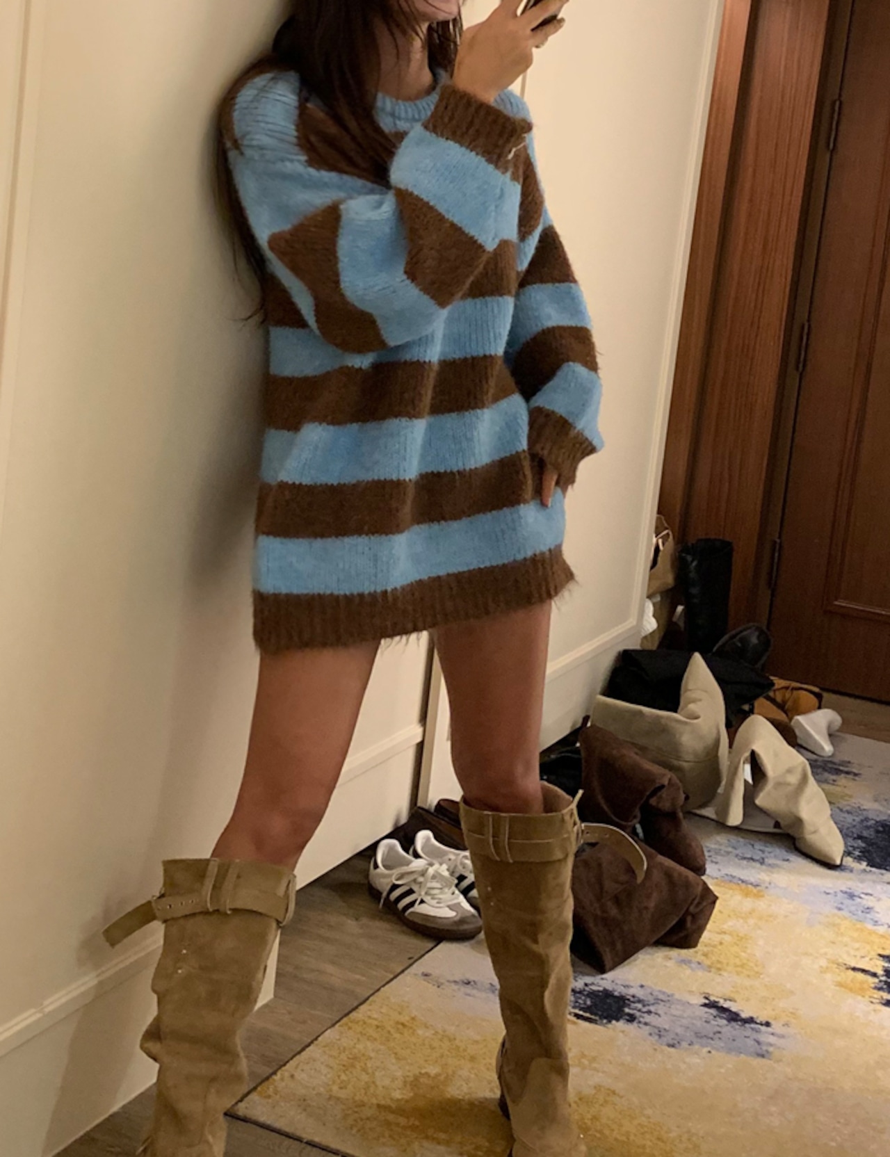 【新作5%OFF・3日間】Stripe Over-fit Knit_3colors