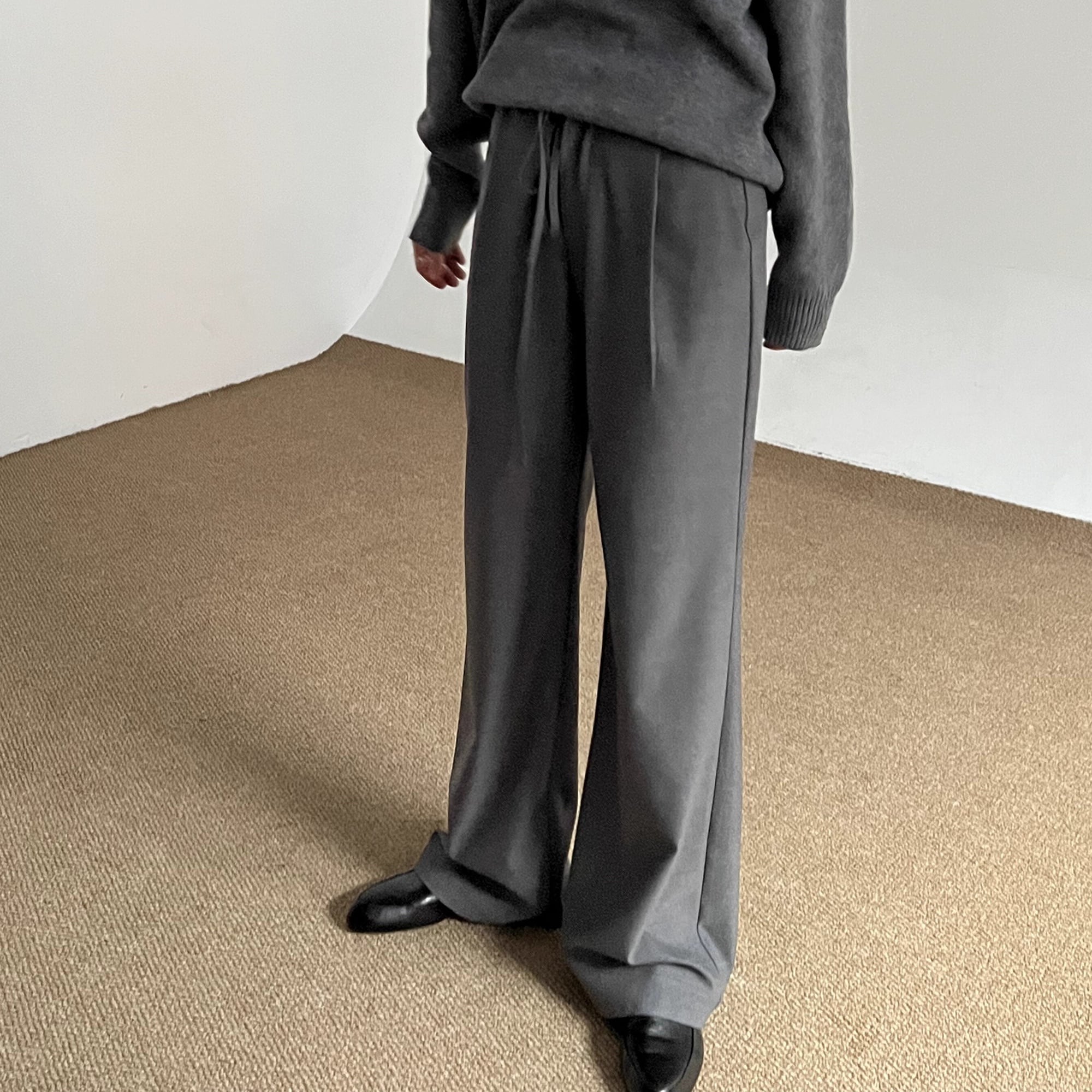 Cristaseya OVERSIZED PYJAMA PANTS GREY WITH BLACK STRIPED | PAY ID