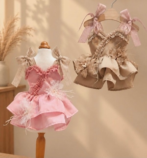 予約販売 Autumn Blush Dress ※ヘアピン付き XXS-XL 韓国ハンドメイド作家